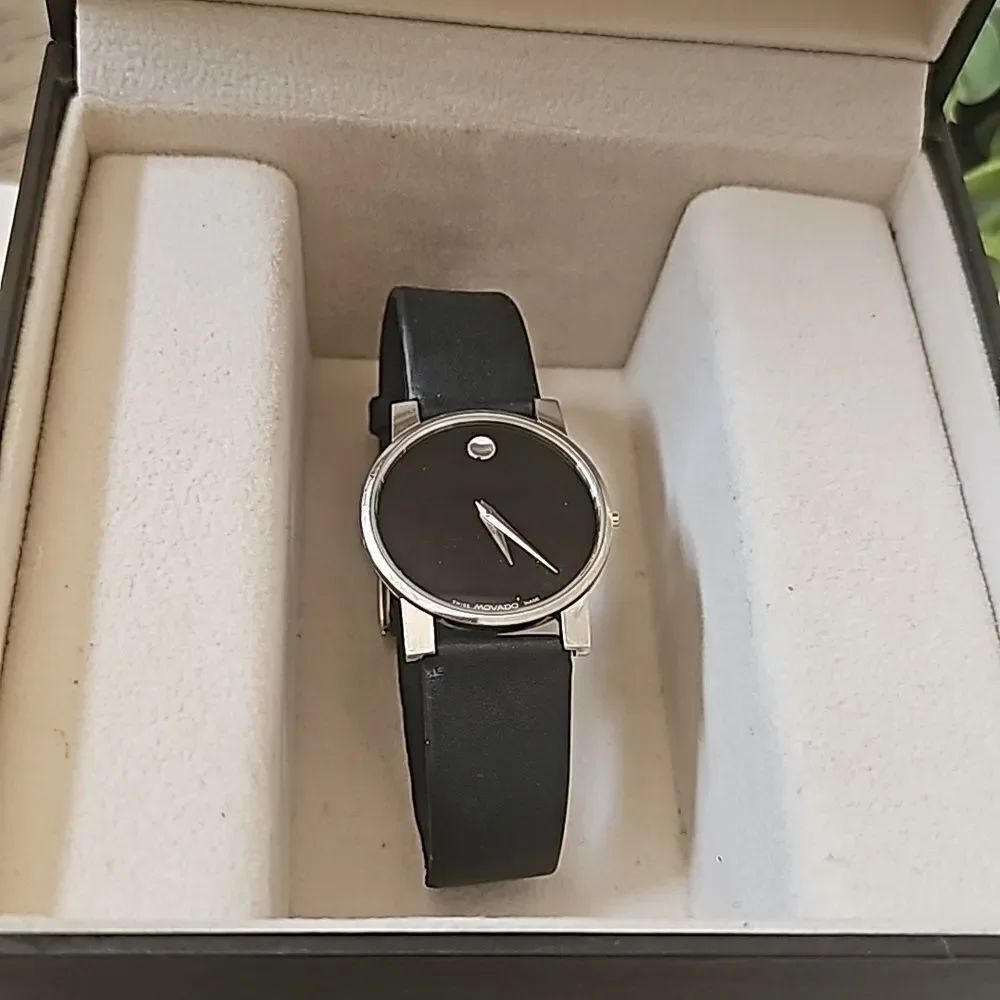 Movado classic black dial watch